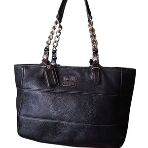 Coach Black Leather Tote Bag